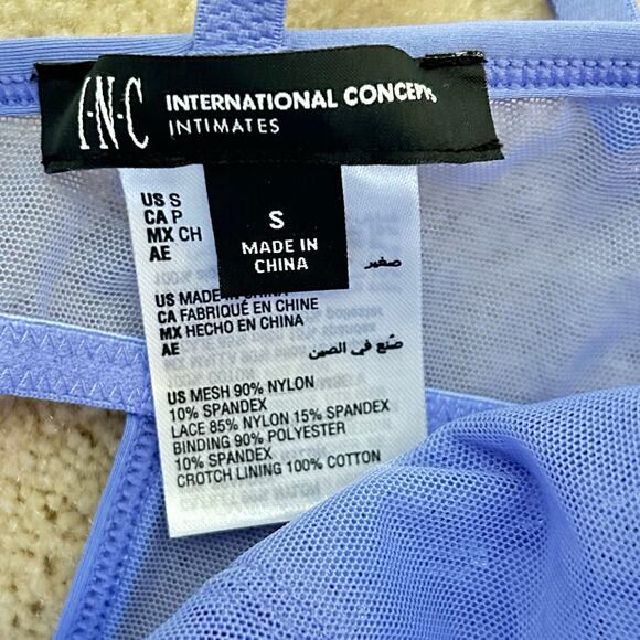 INC International Concepts Sheer Lace Bodysuit G-String in Lolite‎ Sz S - Picture 6 of 8